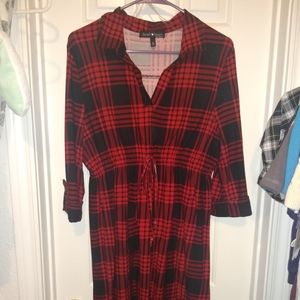 Plaid maternity dress
